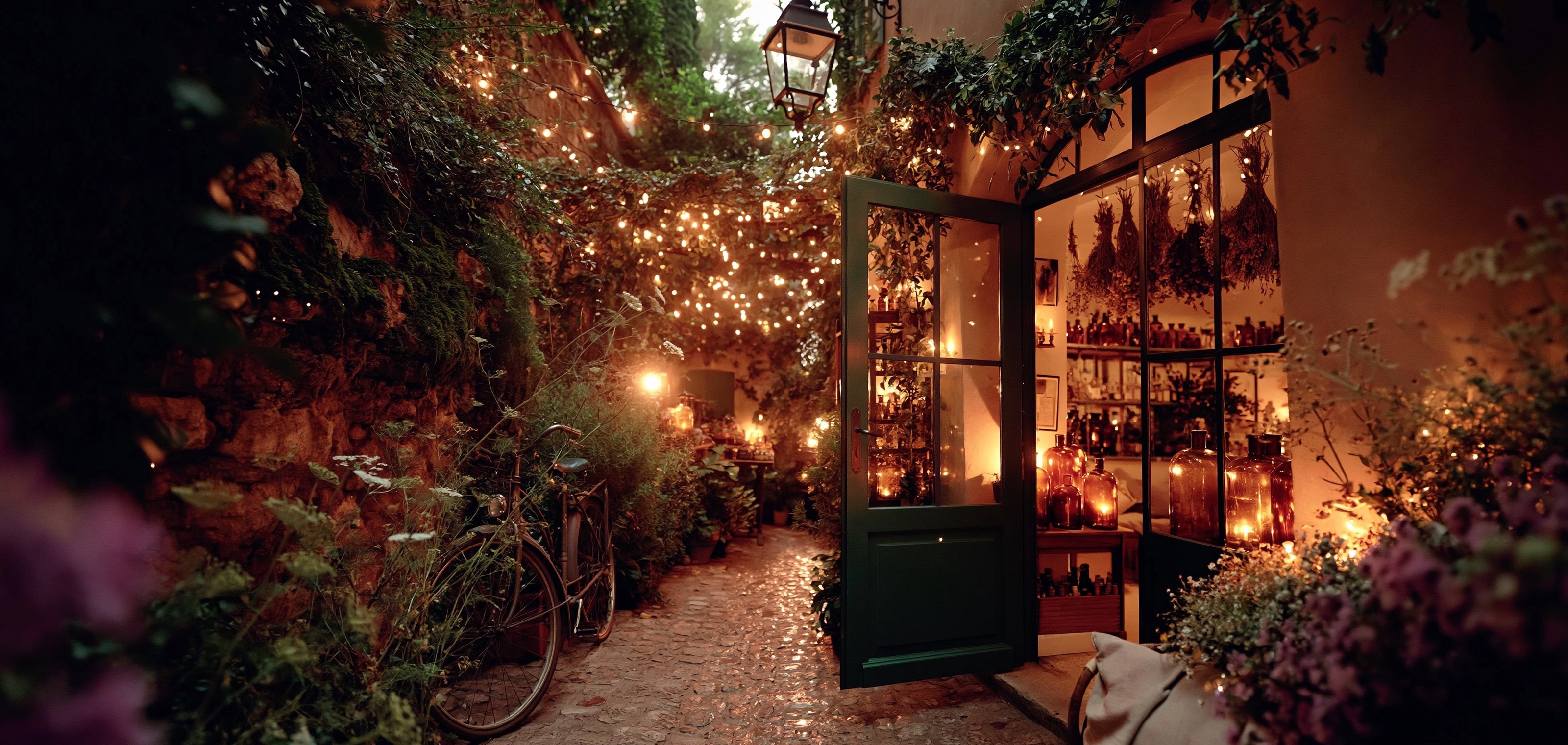 湖のほとりに佇む薬局